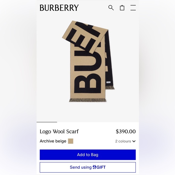 Burberry logo wool scarf - Picture 2 of 7